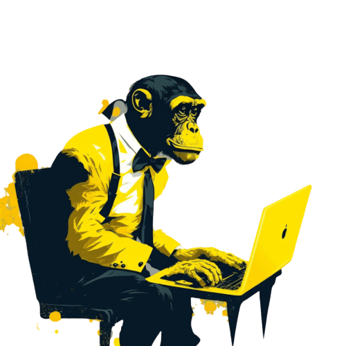 Un mono haciendo una página web.